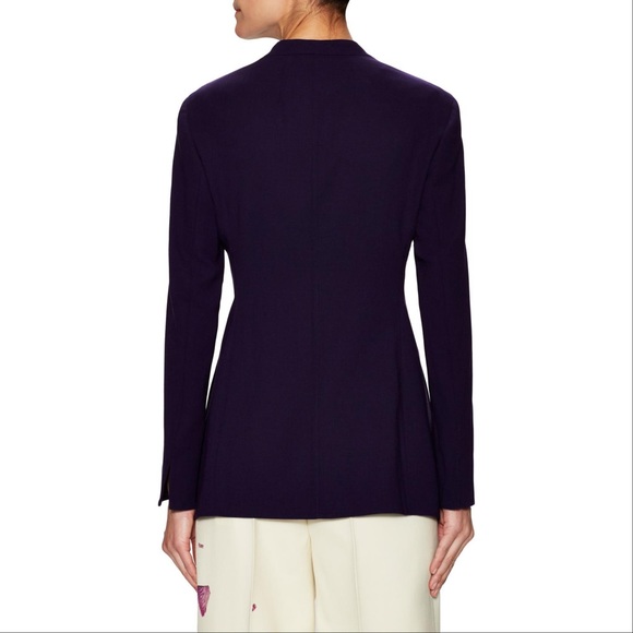 Akris Women's Purple Wool Bellezza V Neck Jacket - Picture 5 of 11